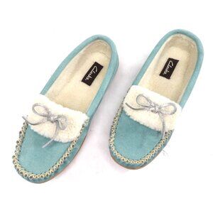 Clark's Women's Blue Suede Moccasin Slipper size 10 New